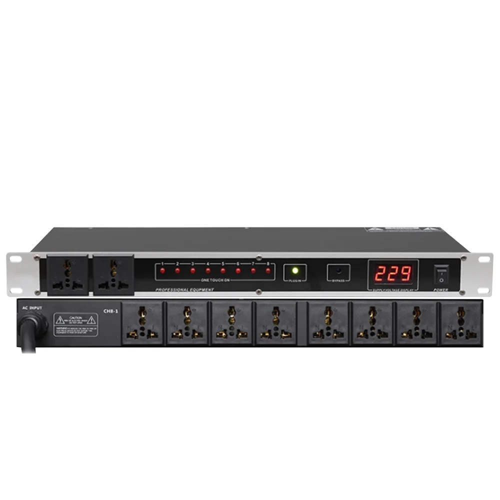 

Professional stage 8/10 way power sequencer socket sequencer voltage display independent switch SR-320