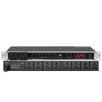 

Professional stage 8/10 way power sequencer socket sequencer voltage display independent switch SR-320