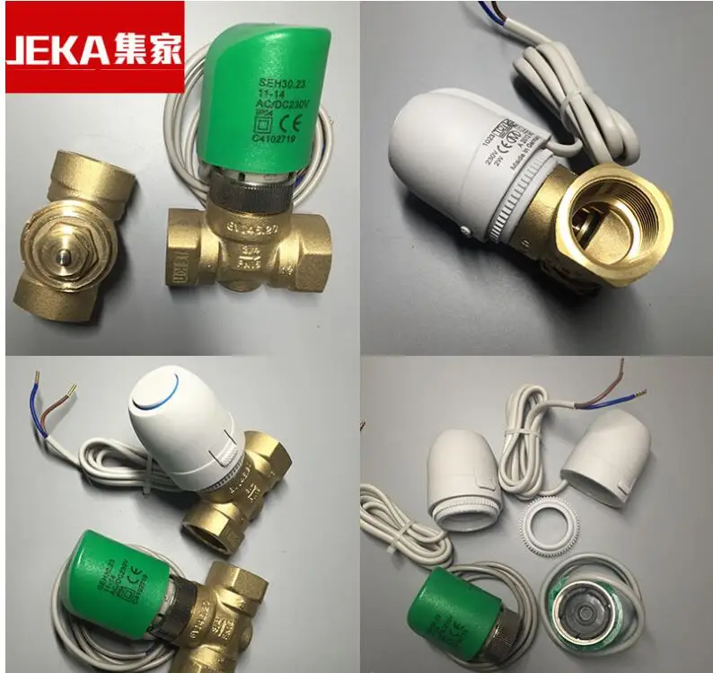 220V NO NC electric thermal actuator valve head for thermostat manifold underfloor heating radiator normally opened closed