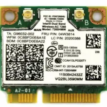 Карта для 04W3814 04x6010 04x6090 Intel 7260 7260HMW 867 Мбит/с AC двухдиапазонный Wifi+ Bluetooth 4,0 Половина мини PCI-E для lenovo Thinkpad