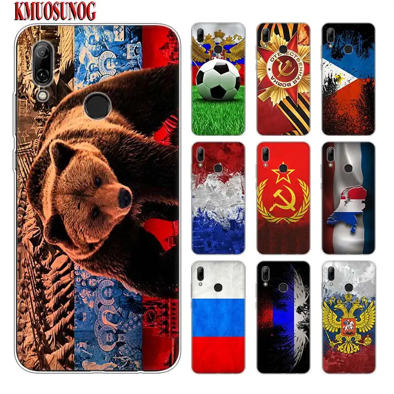

Silicone Phone Case Russian flag bear eagle for huawei P30 Lite P Smart Honor 7A 8 8A 8C 8X 10i Y5 Y6 Y7 Y9 Pro 2019 2018 2017