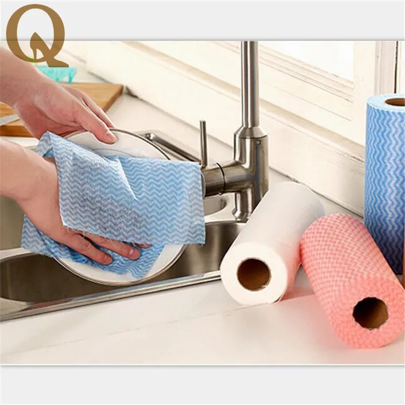 Roll of 50pcs High Efficient Environmental Washing Dish Towel Magic