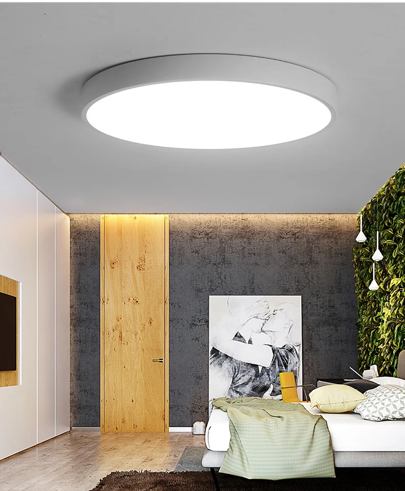 Luzes de Teto Lâmpadas de Teto Elétrico para Varanda Sala de Estar Venda Quente Ultra-fino Circular Controle Remoto Dispositivo - Cozinha 5cm Led Mod. 255608 27 Luzes de teto