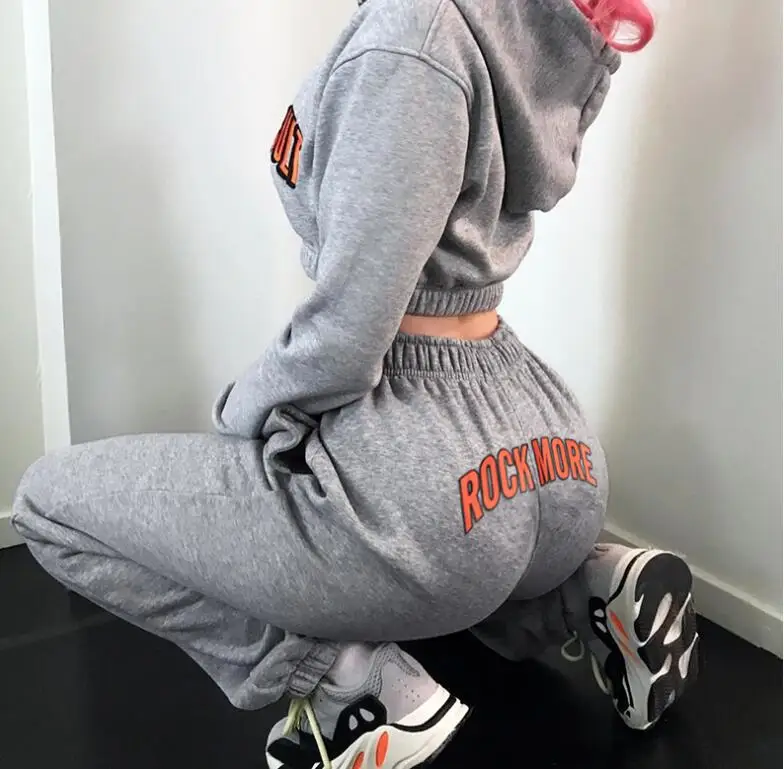 

2019 New loose letter printed casual pants