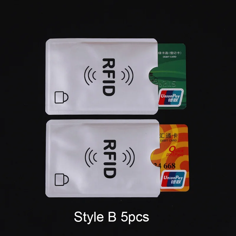 5 шт. RFID визитница Buinsess держатель для кредитных карт кошелек защита кармана Алюминиевый металлический держатель для карт чехол для банковских карт - Цвет: Style B