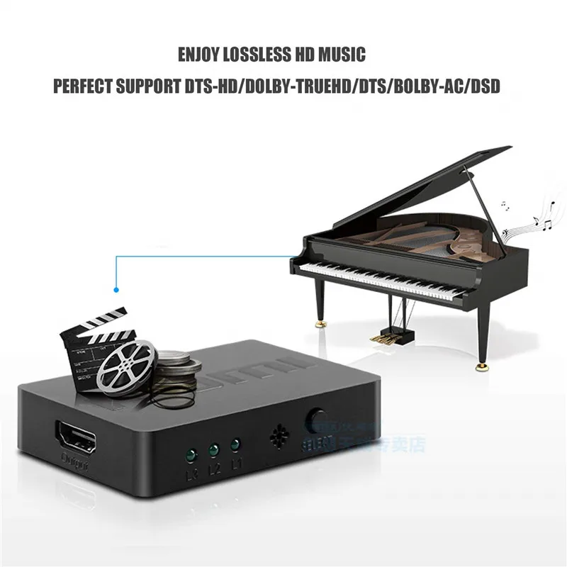 3x1 مقسم الوصلات البينية متعددة الوسائط وعالية الوضوح (HDMI) 3 ميناء Hub مربع السيارات التبديل 3 في 1 خارج الجلاد 1080 p HD 1.4 مع التحكم عن بعد ل XBOX360 PS3 HDTV ...