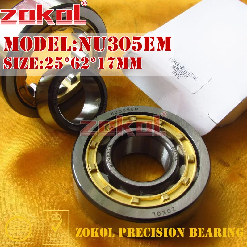 

ZOKOL NU305 E M bearing NU305EM 32305EH Cylindrical roller bearing 25*62*17mm
