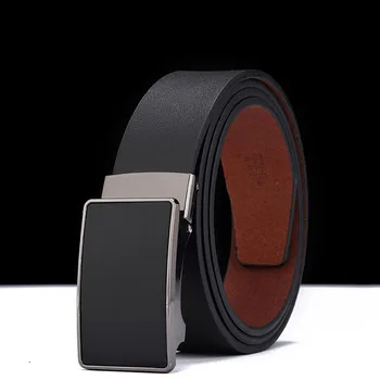 

Luxury Men Belts Automatic Buckle Leather Fashion Design For Formal Business Male Alloy Buckle Belt Ceinture Adjustable Length