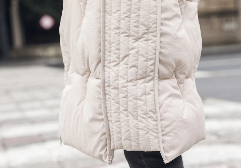 Высокое качество горячая Распродажа зимняя куртка Женская Стеганая верхняя одежда длинное пальто с капюшоном с мехом теплая Женская парка