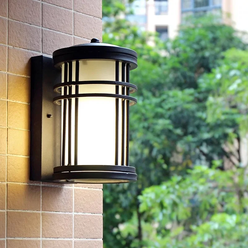 

HAWBERRY LED outdoor waterproof cylinder European home garden balcony retro wall lamp door wall stairwell corridor light