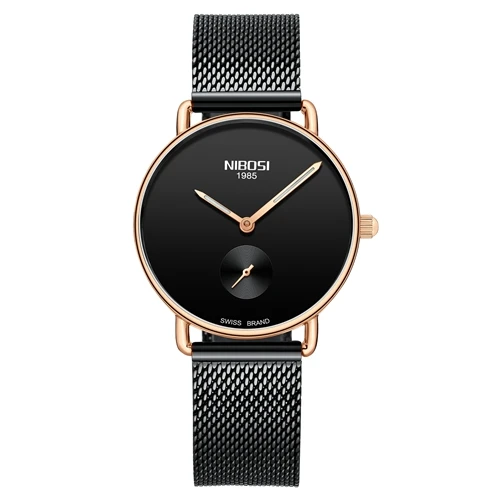 NIBOSI для женщин часы золотые наручные часы Элитный бренд сталь дамы кварцевые часы для женщин часы-браслет Спорт Relogio Feminino - Цвет: B