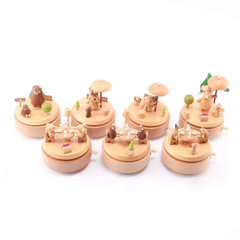 WoodenMusic Box карусель музыкальная шкатулка деревянные поделки Ретро подарок на день