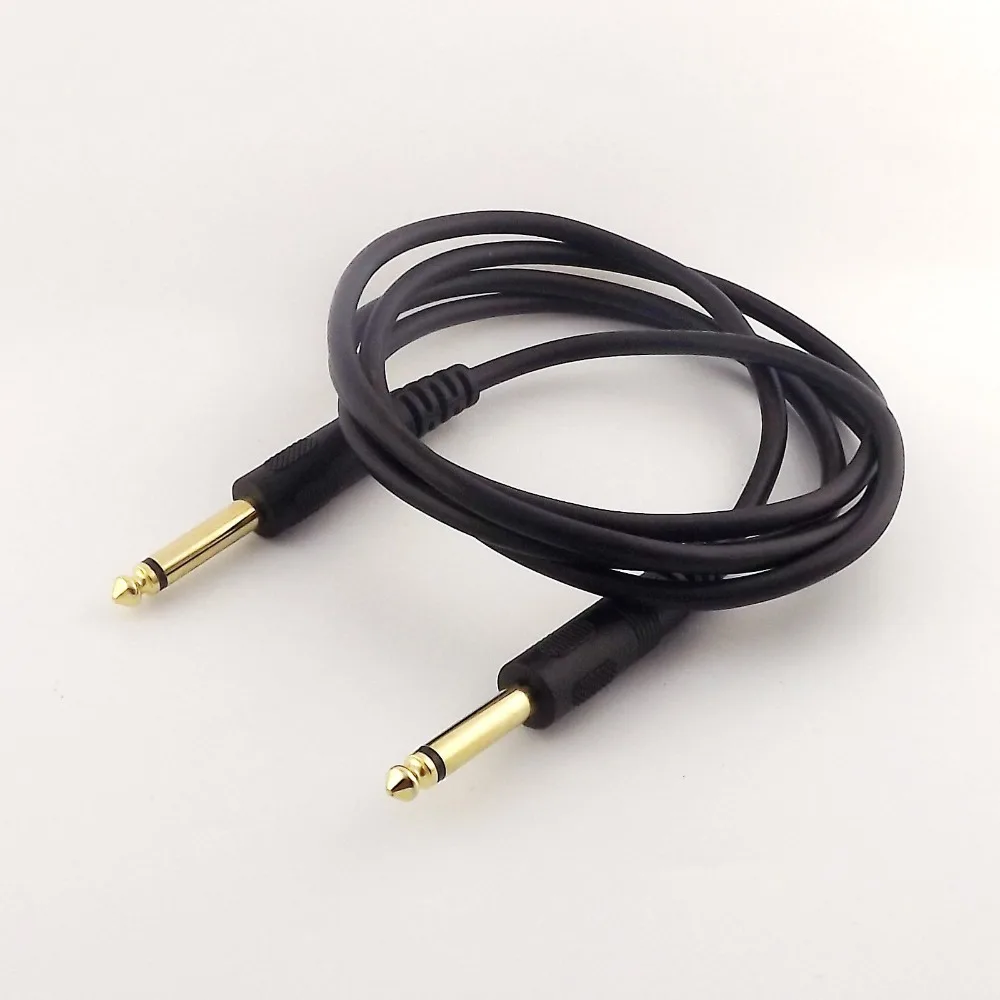 

10pcs 6.35mm 1/4" Mono Male to 6.35mm Mono Male Audio Cable 5FT for Guitar Bass