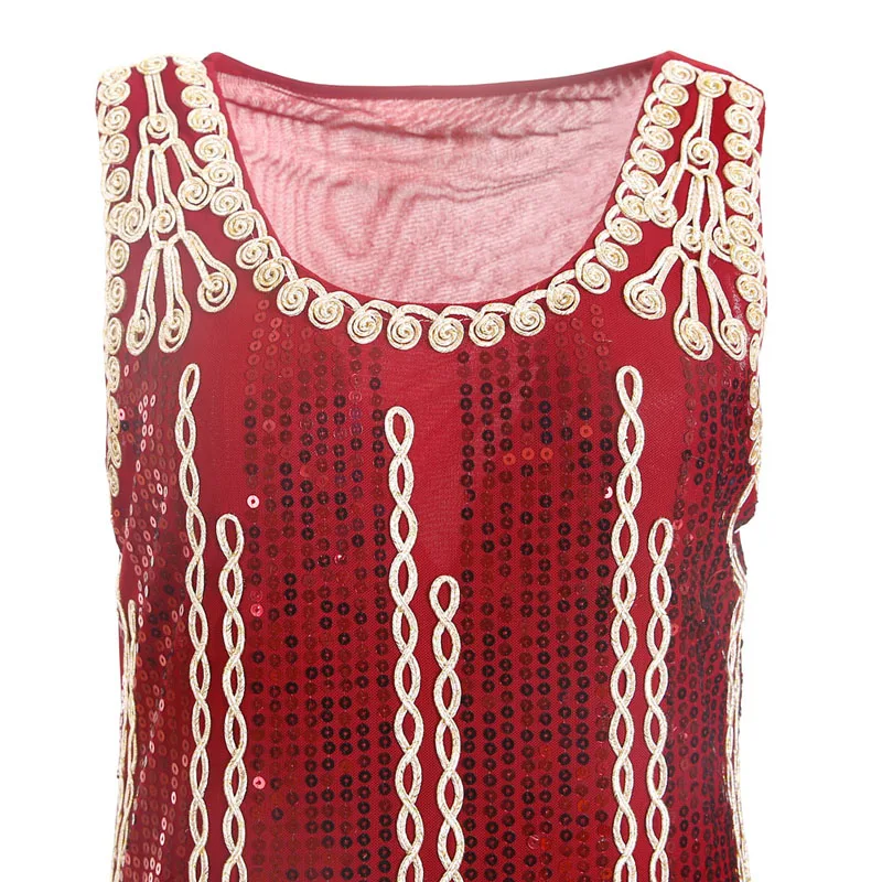 BLINGSTORY Vintage Sequin Embroidery Sleeveless Summer Robe Vestido Club 1920s Flapper Dress Feminino Dropshipping KR3062-2
