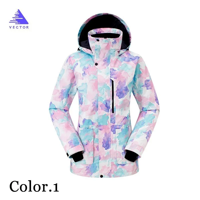 Лыжная куртка очень теплая Женская Длинная с капюшоном зимняя одежда для сноуборда плотное пальто Одежда для кемпинга зимние лыжные уличные водонепроницаемые - Цвет: Color 1