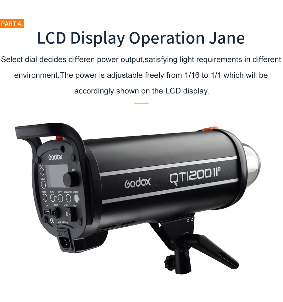 Godox QT1200II QT1200IIM 1200WS GN102 1/8000 s Высокоскоростная синхронизация Встроенный 2,4 г безпроволочная X система с лампочкой проблесковый маячок