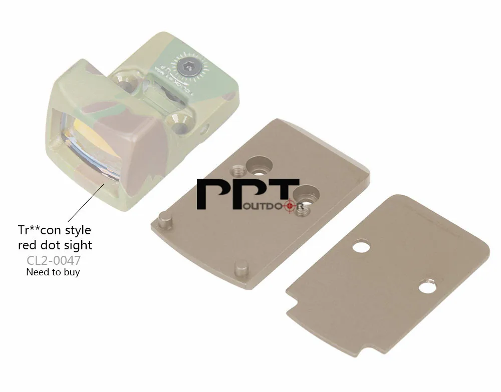 PPT Тактический Red dot крепление RMR адаптер пластина крепление оптический прибор для страйкбола для Glock RMR красная точка страйкбол для охоты