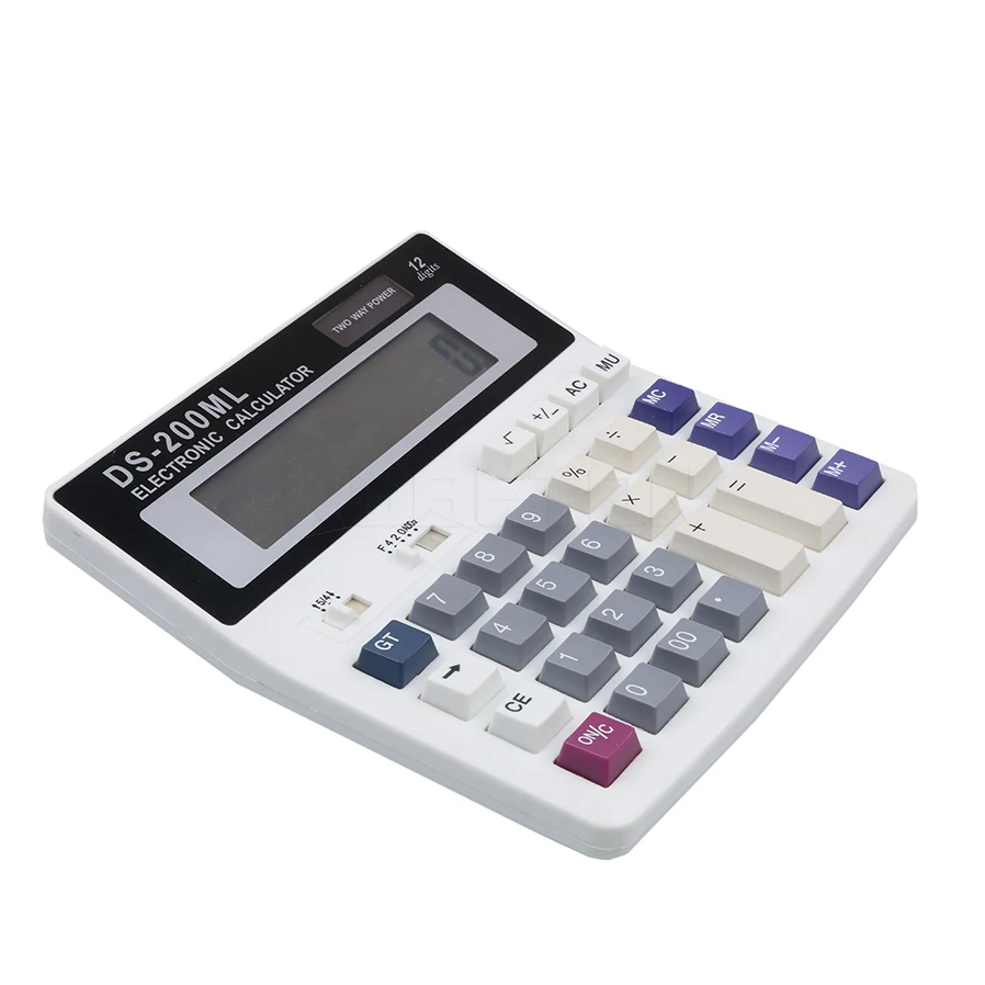Калькулятор с большими кнопками, для офиса, с использованием мути-функции, калькулятор, DS-200ML с большими клавишами, двойной мощный компьютер, солнечный 12 цифр