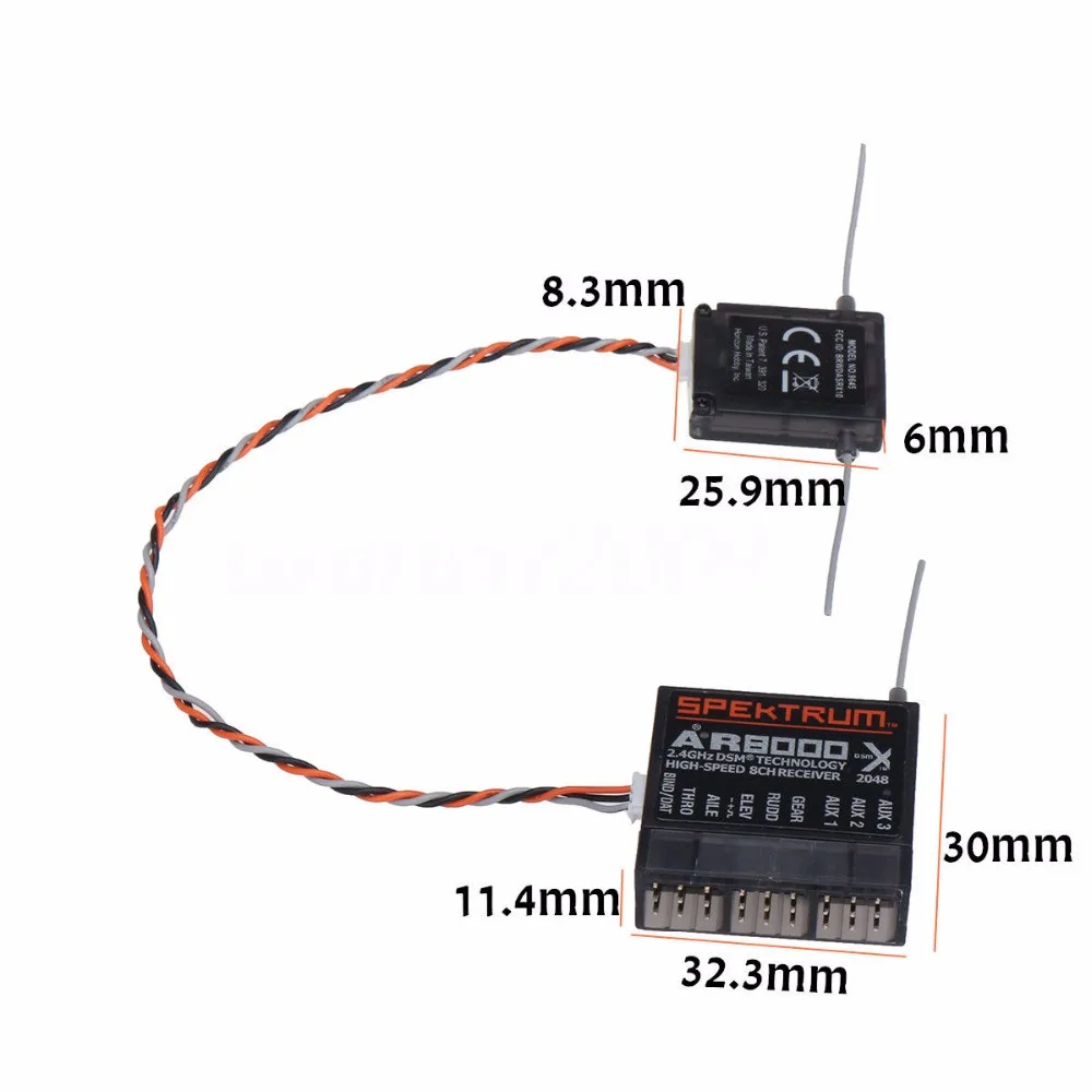 2 шт. AR8000 2,4 ГГц 8CH приемник Расширенный DSM X канал для Spektru m DX7s DX8 DX9 Dx18