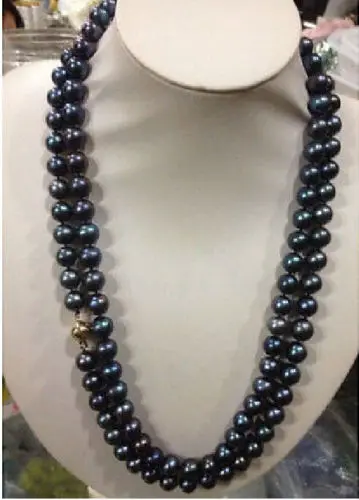 

hot sell- N1623 hot Natural AAA 9-10mm Black Tahitian Pearl Necklace 50" -Top quality free shipping
