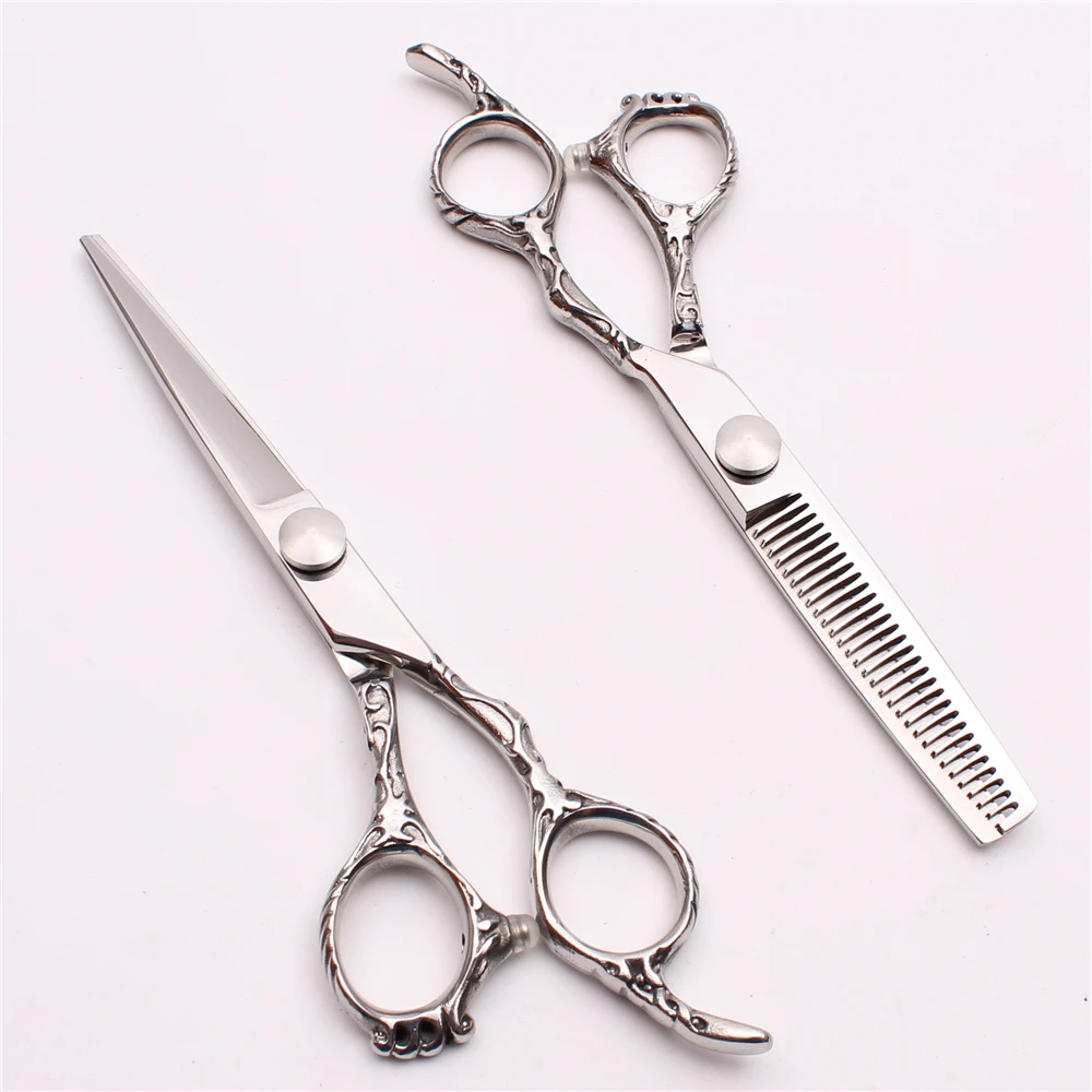 C9008 6in. Japan Steel Silver Professional Human Hair Scissors Barbers