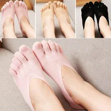 1 пара носки с отдельными пятью пальцами ног Летний стиль тонкие хлопковые Для женщин однотонные Цвет силиконовые дезодорант ботильоны летнее платье носки-башмачки