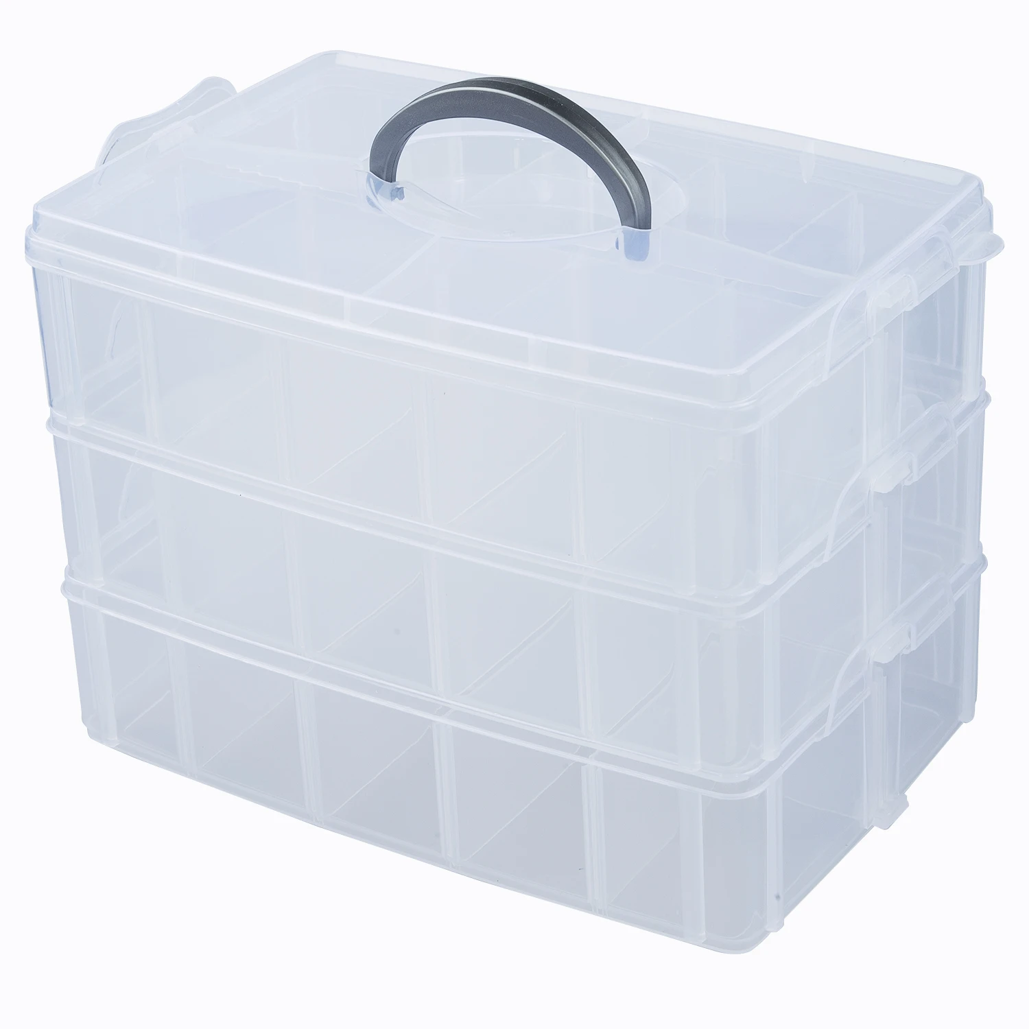 

Makeup Cosmetic Storage Case Box Holder Organizer Container 3 Layers 30 Grids