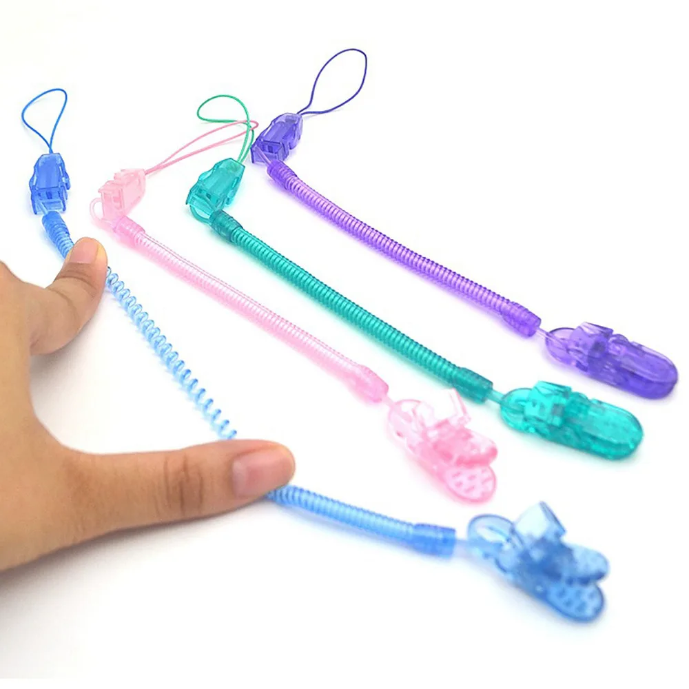 

2019 New 4 Colors Baby Infant Toddler Dummy Pacifier Spring Soother Nipple Clip Chain Holder Strap