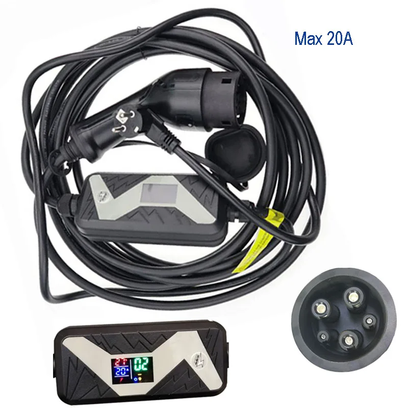 

SAE J1772 Type 1 Charging Cable Connector EU plug Adapter 5.6 meters 18.4ft 20A Fast Quick Electrical Car Charger
