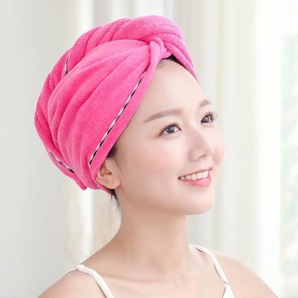

Magic Quick Dry Turban Soft Microfiber Fabric Absorbent Towel Lady Cute Bathroom Quick-drying Shower Cap Towel