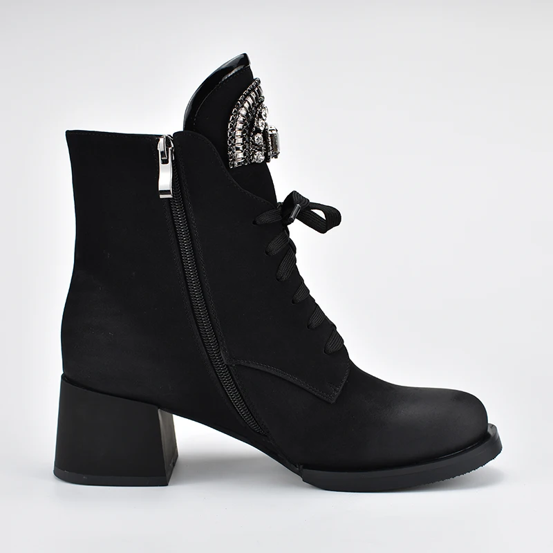 WETKISS/ г.; женские зимние ботинки; ботильоны; женские ботинки со шнуровкой и кристаллами; обувь на платформе и высоком каблуке; женская обувь из плюша