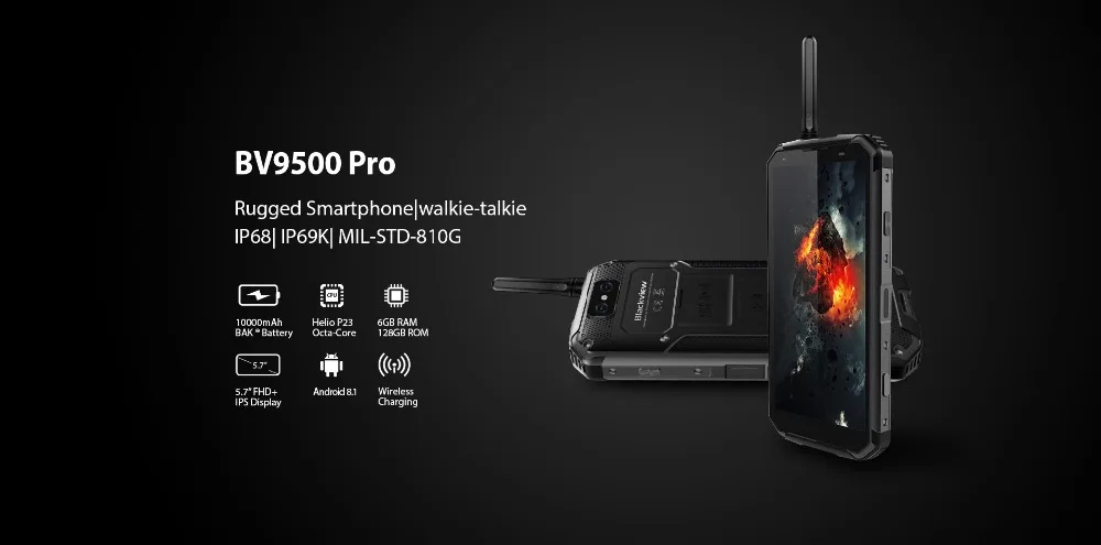 Blackview BV9500 Pro мобильного телефона Android 8,1 Octa Core 5,7 "18:9 MTK6763T 6 ГБ Оперативная память 128 Гб Встроенная память IP68 Водонепроницаемый смартфон NFC OTG