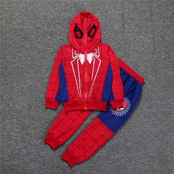 

boys Sport Suit Outfits Kids Fashion Brands Clothing Set Boys Sport Set Spiderman Tracksuit Children Hooded Sweatshirt