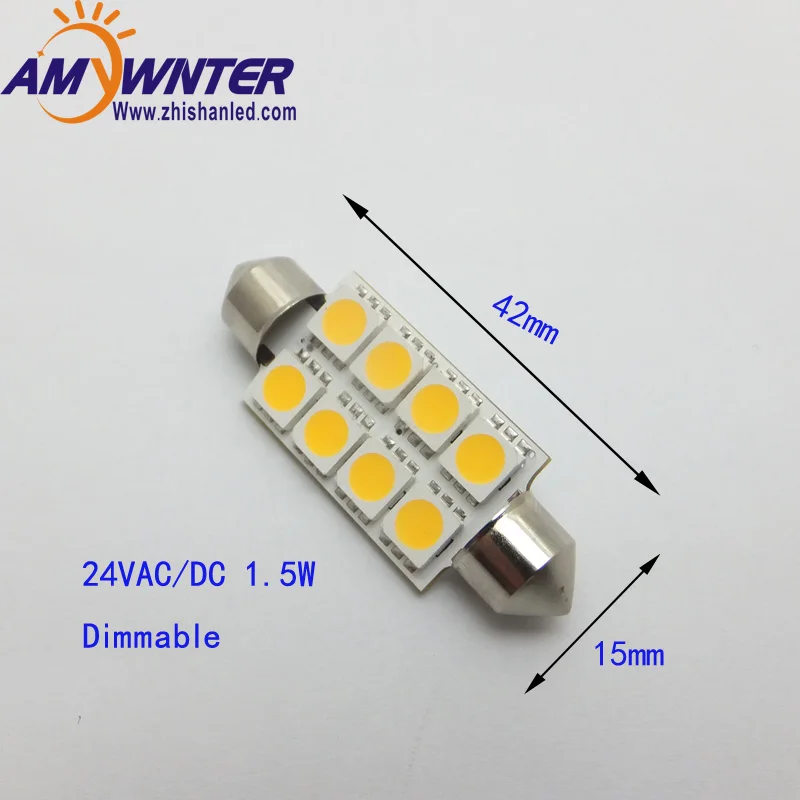 

AMYWNTER C5w 24v Navigation Lights Dimmable Dome Interior Festoon Free Shipping Smd 8leds Bulbs 42mm Car-styling