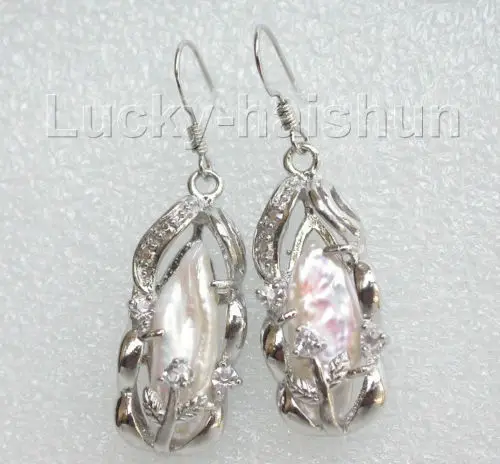 Серьги с белым жемчугом lute 925sc j6509 29 мм бесплатная доставка | Украшения и