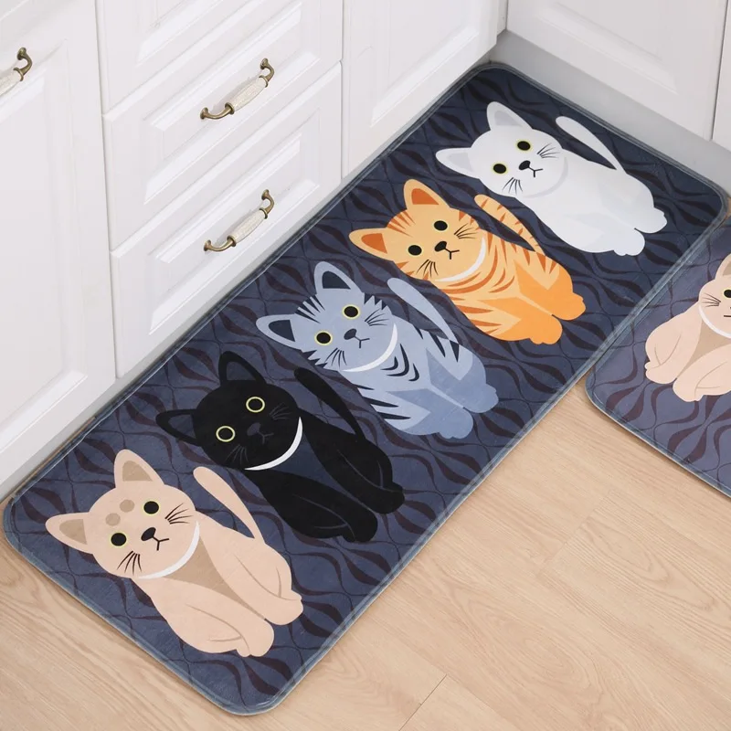 С рисунком кошки из мультфильма Кухня коврик, напольный ковер коврики для гостиной анти-скольжения Спальня прикроватный коврик Ванная комната коврик для ног