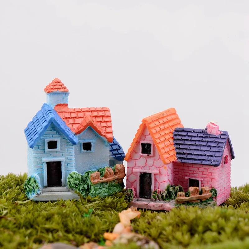 

Mini Castle Fairy Garden Miniatures Villa Figurine Castles Terrarium Figurines Miniature Garden Decoration Fairy Figurines 4Pcs