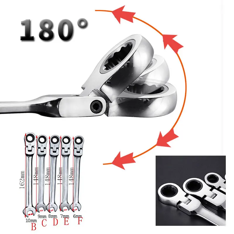 

Rustless Agile Combination Wrench Ratchet Wrench Universal Wrench Multi Specification Chromium Vanadium Steel Tool Machine