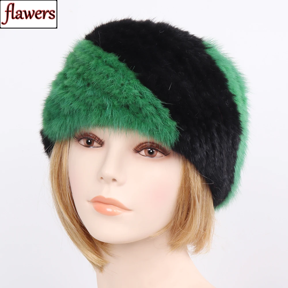 

New Lady Knit Real Mink Fur Headbands Scarves Winter Russian Women Warm 100% Genuine Mink Fur Scarf Elastic Luxury Fur Shawls