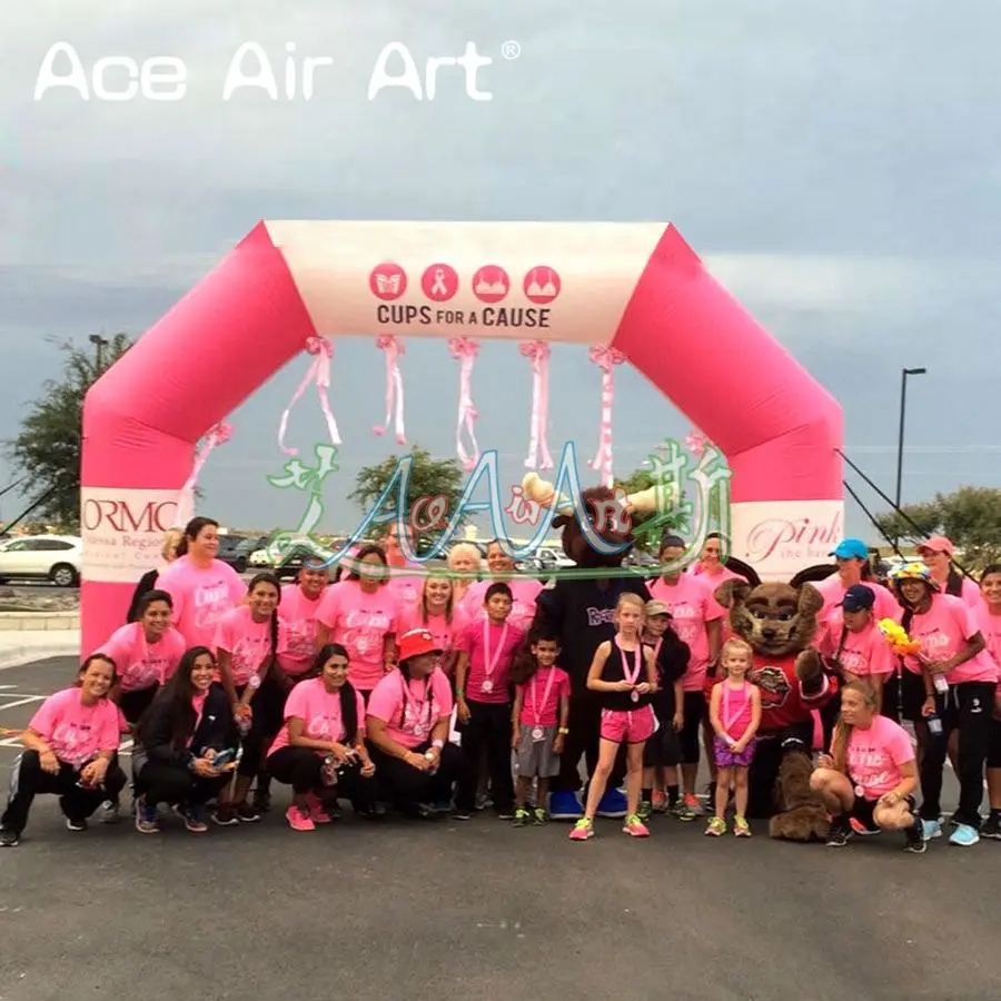  Hot sale inflatable sport archinflatable start/finish line for A World Without Breast Cancer