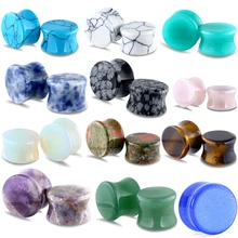 Junloupy Эспандер для ушей, тоннель из плоти, 2 шт. Опалит, камень, беруши и тоннели, измерительные приборы, носилки, пирсинг, Alargador De 0relha