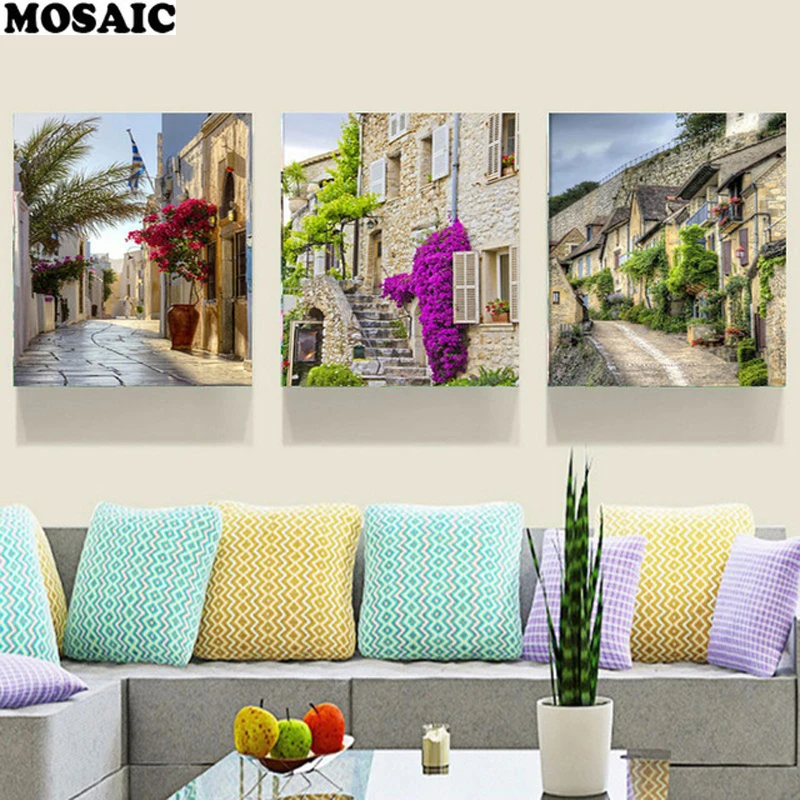 DIY Diamond Embroidery Europe street Scenery Diamond Painting Cross Stitch Needlework Craft Full SquareRound drill Home Decor