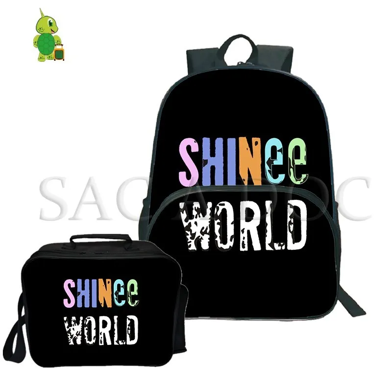 

SHINee Jonghyun Kpop 2Pcs/Sets Backpack School Laptop Backpack for Teenage Girls Boys Travel Rucksack with Cooler Bag Fans Gift
