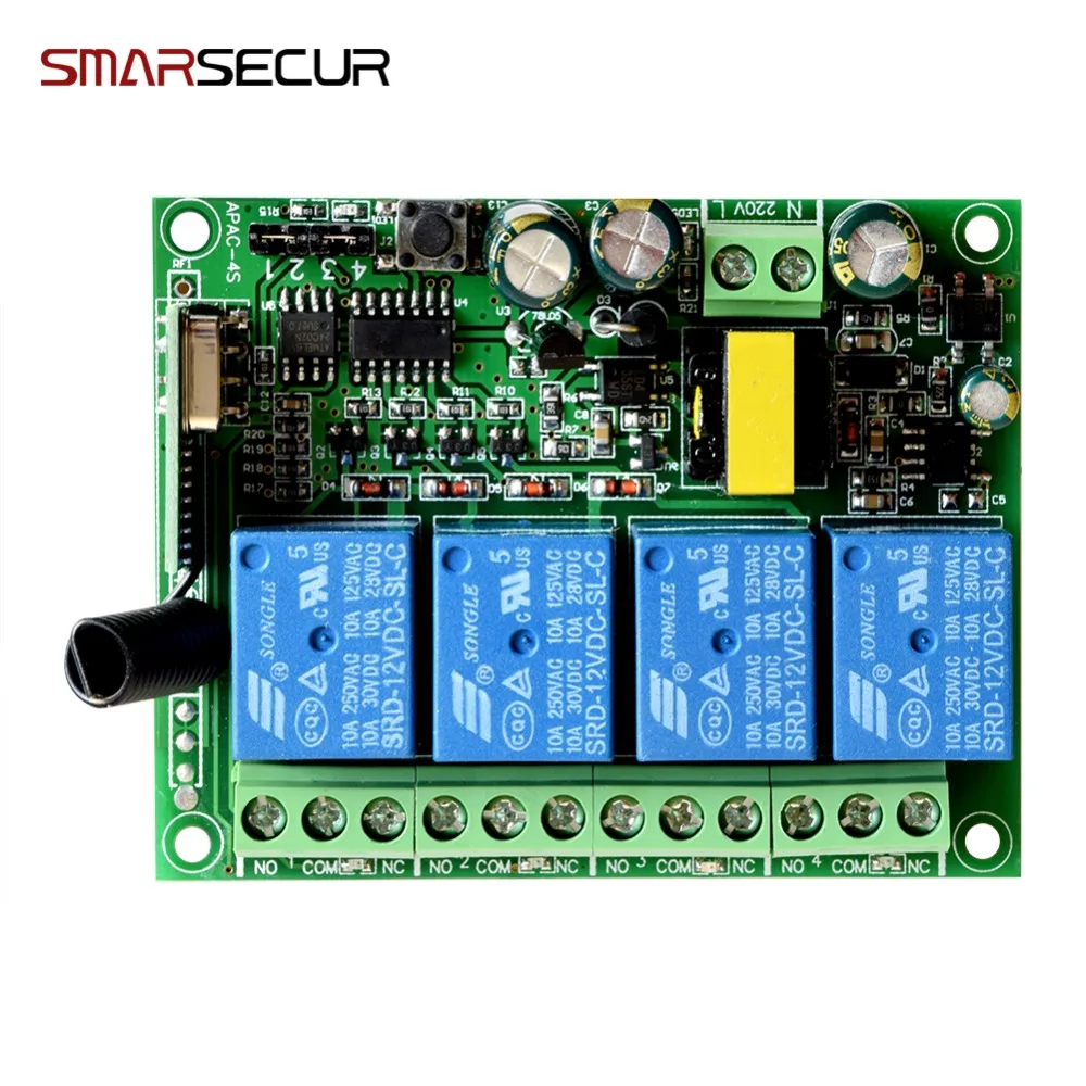 433Mhz Remote Control Smart 4CH Wireless Relay Output for G90B G90B plus S2G S2W S1 G90E
