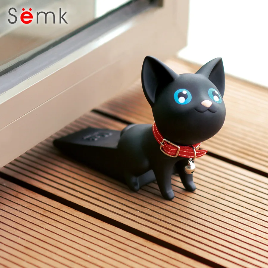 PVC Vinyl Cat Cute Cat Door Stopper Cartoon Lovely Safety Strong Grip