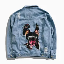Zogaa/Мужская джинсовая куртка в стиле хип-хоп с принтом смешной собаки, джинсовая куртка с дырками, весенняя и осенняя уличная одежда, пальто для пар