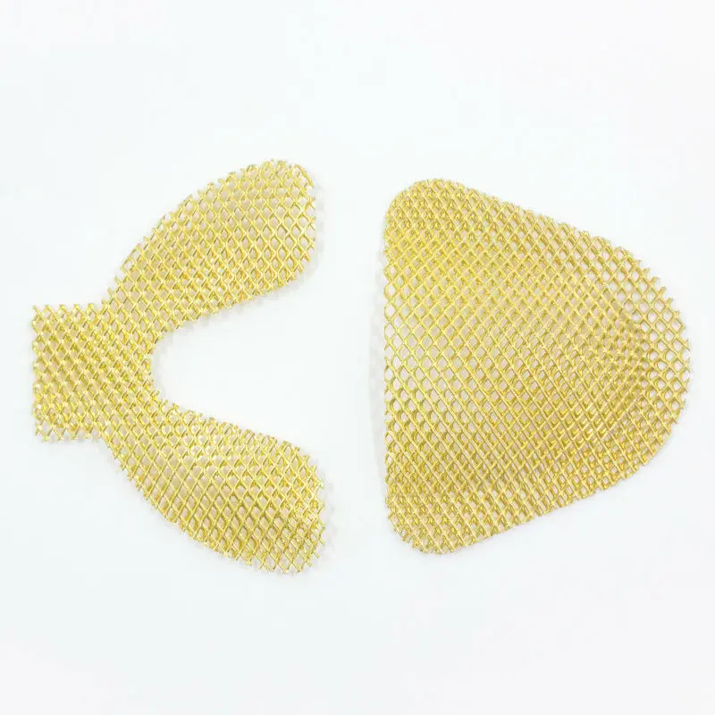 10 pcs/5 pairs Dental Lab Yellow Denture Materials Golden Metal Palatal