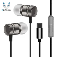 EGRINCY usb type-C In-Ear проводные наушники с контролем громкости гарнитура для Letv LeEco 2 Xiaomi Mi 6/8 huawei P20 mate 10 USB C Тип C наушники