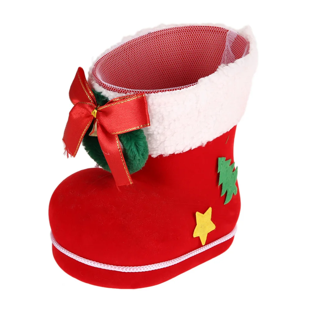 Рождественские украшения; сапоги из флока; носки для обуви; Подарочный держатель для конфет; navidad; Новогодние рождественские украшения для дома