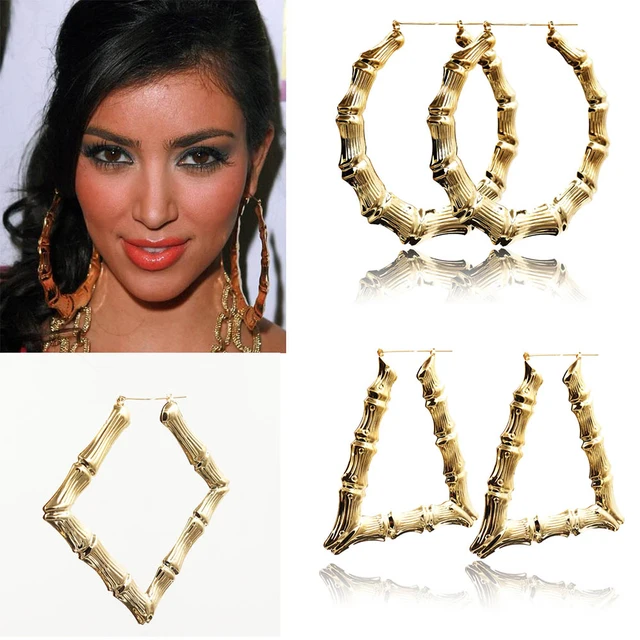 Europe Style Celebrity Exaggerated Hoop Circle Earrings Punk Europe Style Celebrity Exaggerated Hoop Circle Earrings Punk Bamboo Gold For Womens Fashion Jewelry